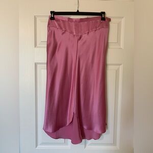 Rvory Vintage Asymmetric‎ 100% Elegant Wrap Style Skirt, Pink, Size Medium